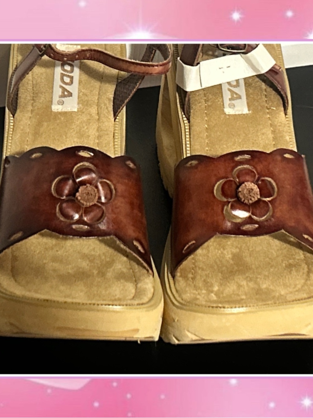 Vintage 90s y2k Chunky Wooden Platform Wedges - Picture 5 of 5